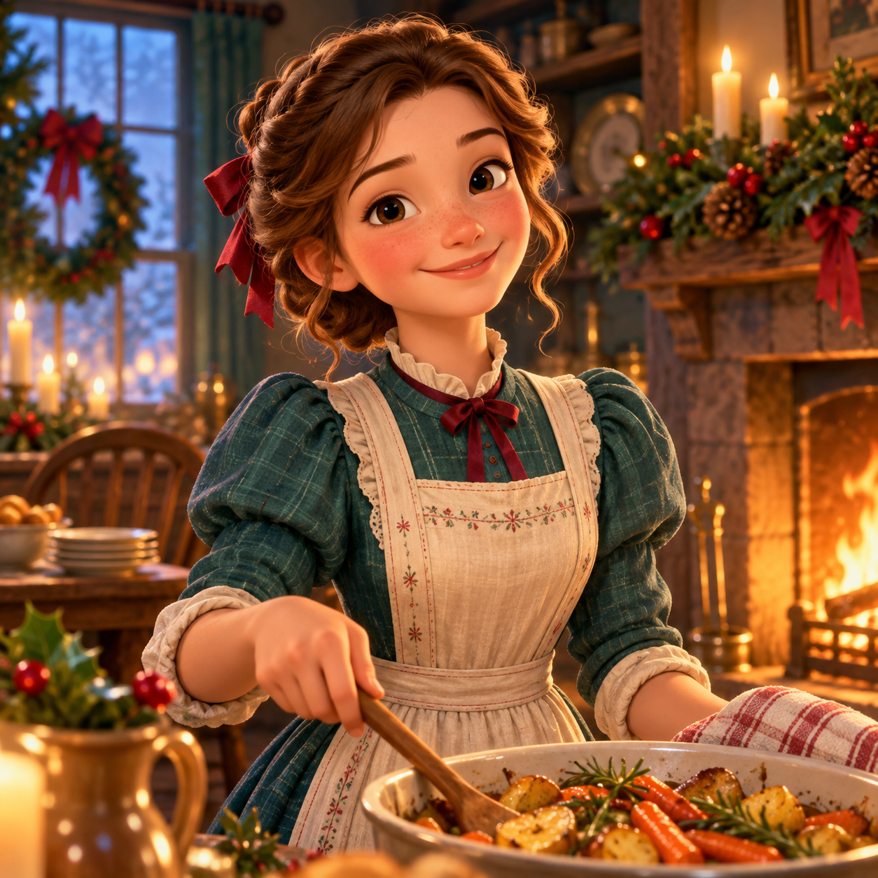 Storybook illustration of Martha Cratchit